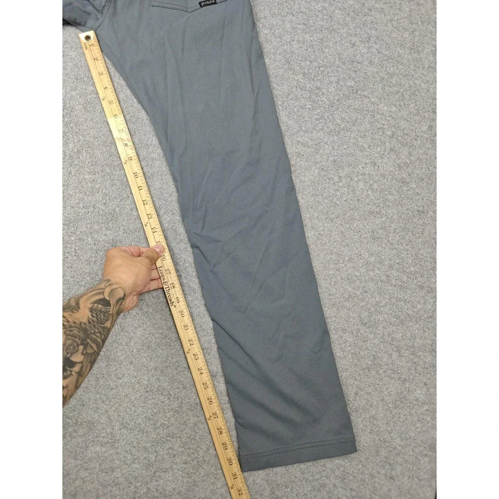 Prana Pants Mens 30x31 Gray Slim Fit Canvas Chino 5 Pocket Casual Travel